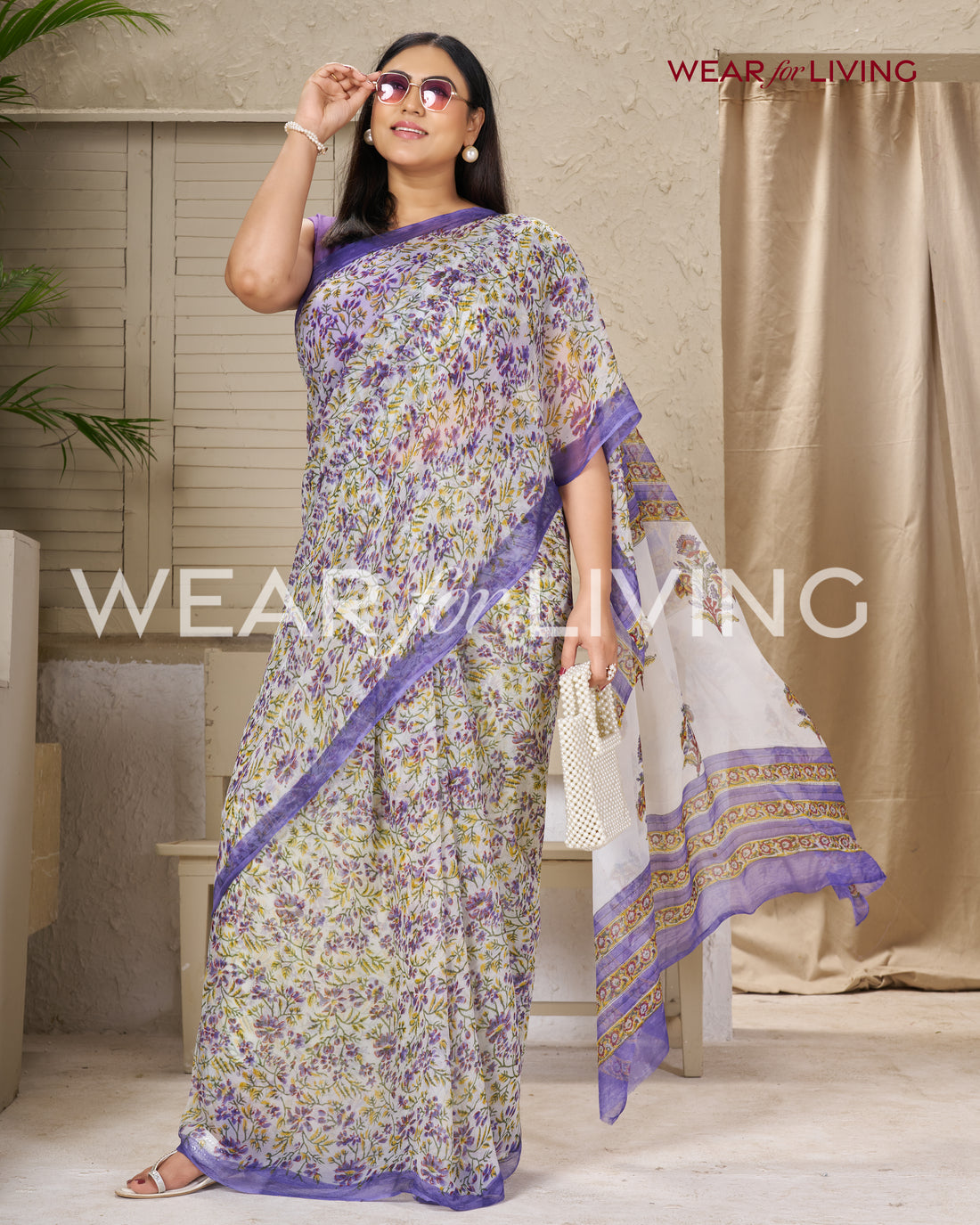 Hand Block Print Saree | Pure Chiffon